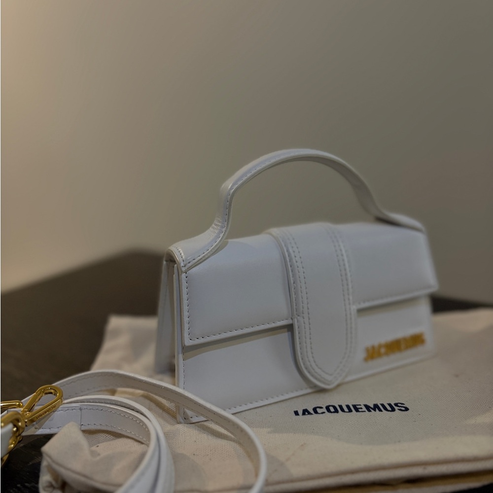 Jacquemus White Mini Bag with Gold Accents